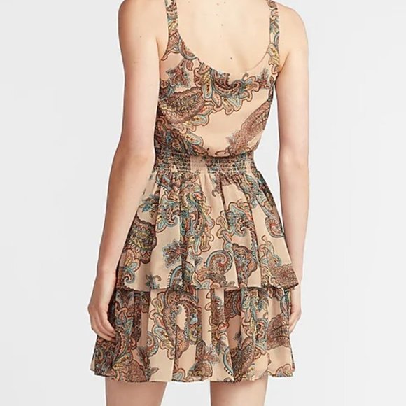 EXPRESS PAISLEY XL FIT AND FLARE DRESS NWT - Picture 2 of 2